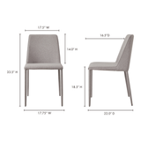 Nora Light Grey Dining Chair (Set of 2) - Ornate Home