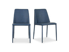 Nora Ocean Cavern Grey Vegan Leather Dining Chair (Set of 2) - Ornate Home