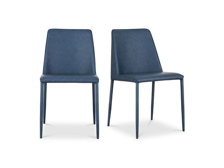 Nora Ocean Cavern Grey Vegan Leather Dining Chair (Set of 2) - Ornate Home