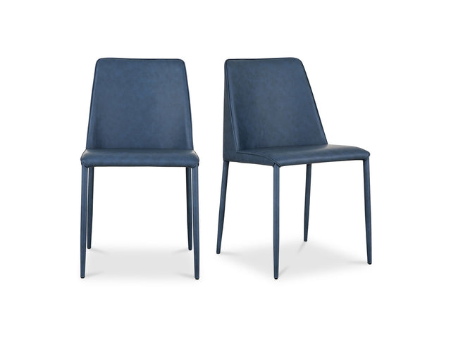 Nora Ocean Cavern Grey Vegan Leather Dining Chair (Set of 2) - Ornate Home