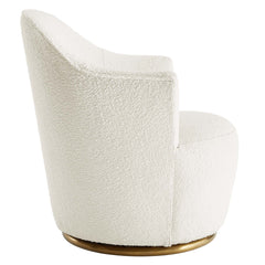 Nora White Boucle Upholstered Swivel Chair - Ornate Home