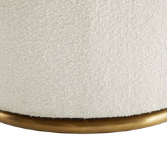 Nora White Boucle Upholstered Swivel Chair - Ornate Home