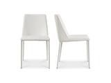 Nora White Vegan Leather Dining Chair (Set of 2) - Ornate Home
