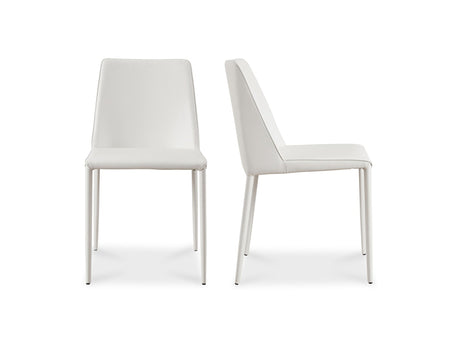 Nora White Vegan Leather Dining Chair (Set of 2) - Ornate Home