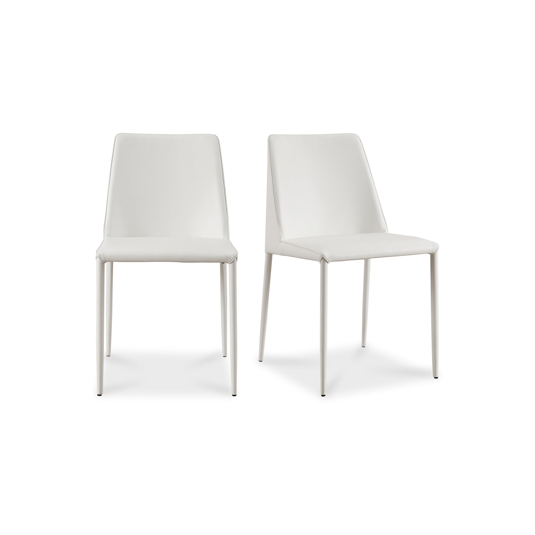 Nora White Vegan Leather Dining Chair (Set of 2) - Ornate Home
