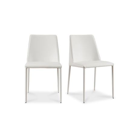 Nora White Vegan Leather Dining Chair (Set of 2) - Ornate Home