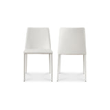 Nora White Vegan Leather Dining Chair (Set of 2) - Ornate Home