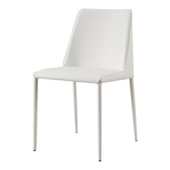Nora White Vegan Leather Dining Chair (Set of 2) - Ornate Home