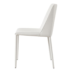 Nora White Vegan Leather Dining Chair (Set of 2) - Ornate Home