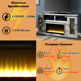 Noralie 67" TV Stand w/ Electric Fireplace - Ornate Home