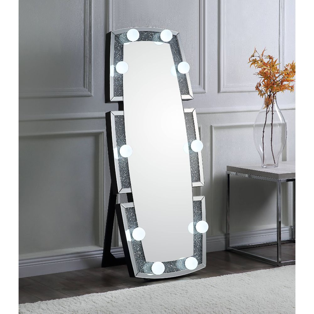 Noralie Accent Floor Mirror w/ Light - Ornate Home