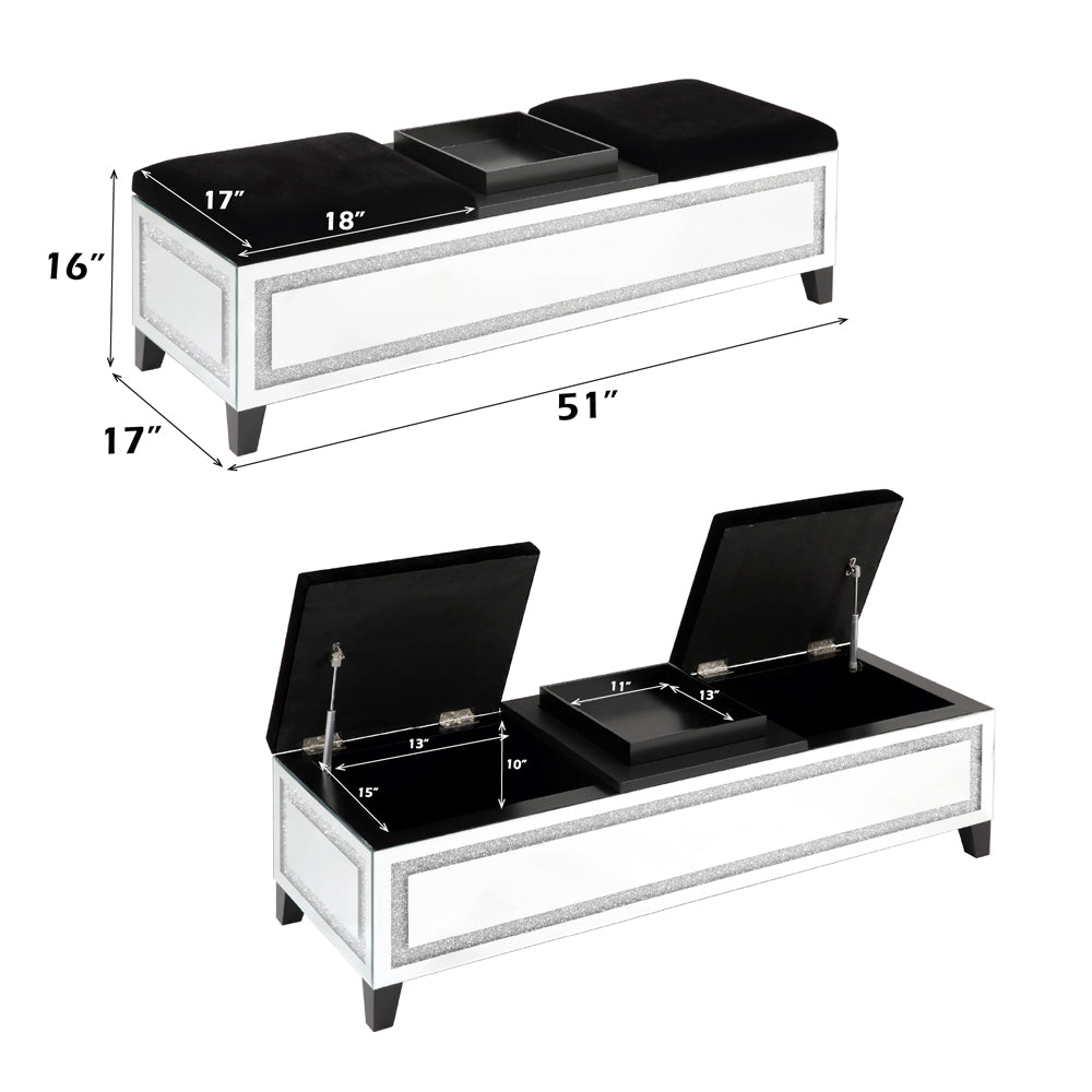 Noralie Bench w/Storage - Ornate Home