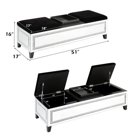 Noralie Bench w/Storage - Ornate Home