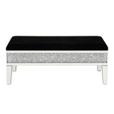 Noralie Black Faux Leather Glam Style Storage Bench - Ornate Home