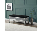 Noralie Black Faux Leather Glam Style Storage Bench - Ornate Home