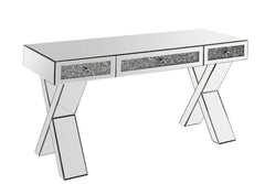 Noralie Clear Glass/Faux Diamonds Writing Desk - Ornate Home