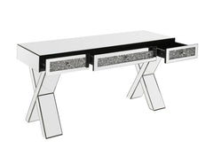 Noralie Clear Glass/Faux Diamonds Writing Desk - Ornate Home