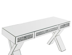 Noralie Clear Glass/Faux Diamonds Writing Desk - Ornate Home