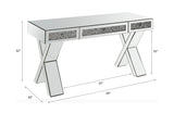 Noralie Clear Glass/Faux Diamonds Writing Desk - Ornate Home