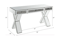 Noralie Clear Glass/Faux Diamonds Writing Desk - Ornate Home