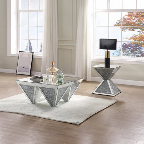 Noralie Coffee Table Inversed Pyramid Base - Ornate Home