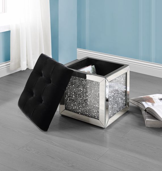 Noralie Cube Ottoman w/Storage - Ornate Home
