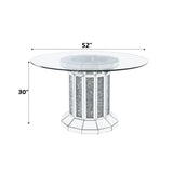 Noralie Dining Table Angular Cylindrical Base - Ornate Home