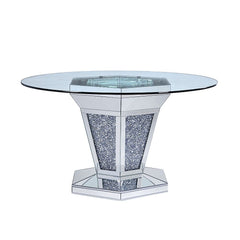 Noralie Dining Table Angular Hexagonal Base - Ornate Home