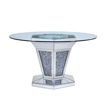 Noralie Dining Table Angular Hexagonal Base - Ornate Home