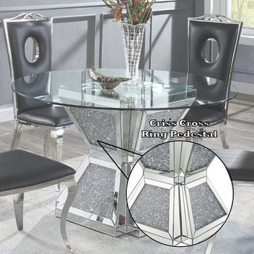 Noralie Dining Table Hourglass Style Base - Ornate Home