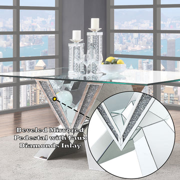 Noralie Dining Table V Shape Base - Ornate Home