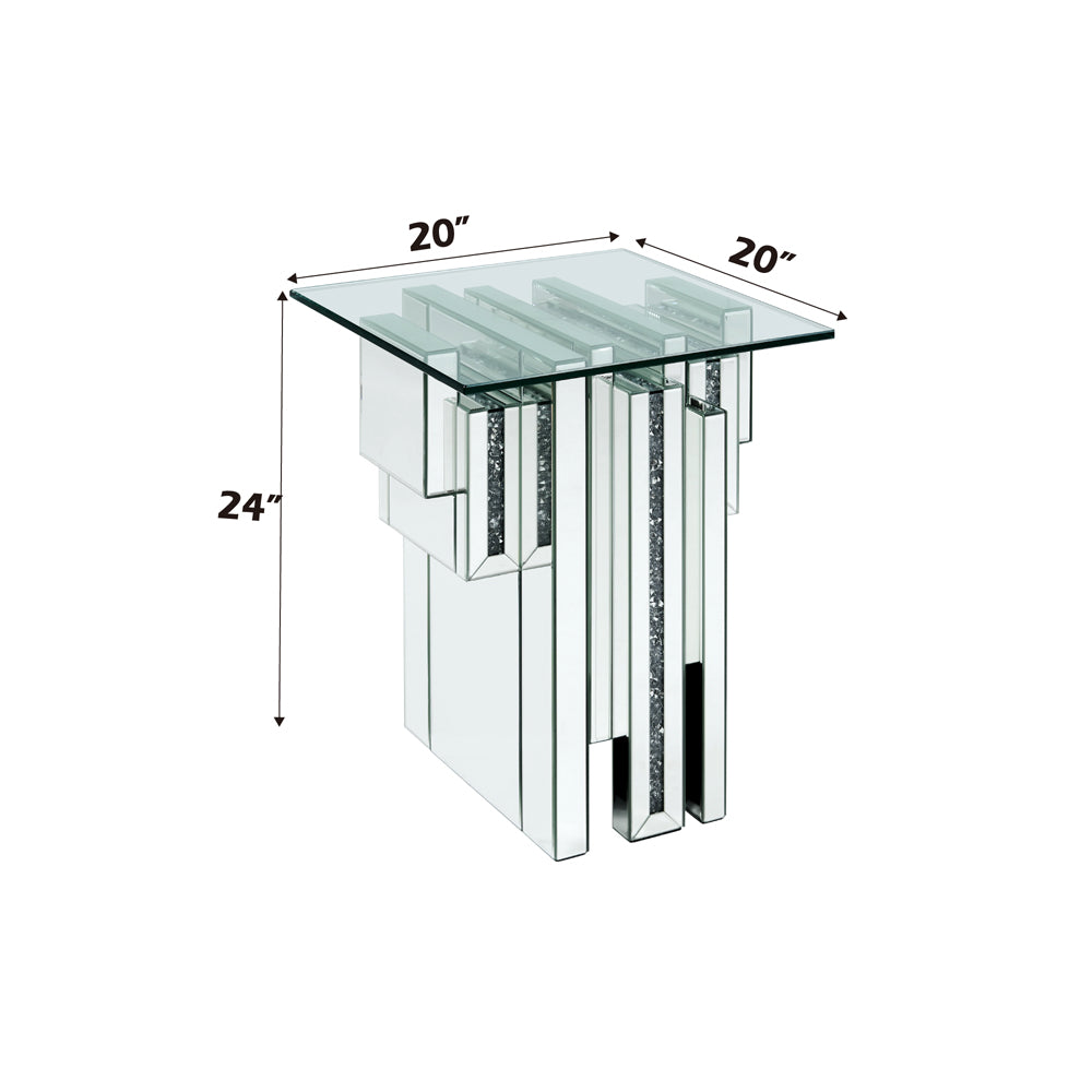 Noralie End Table Square (Layered Mirror Block) - Ornate Home