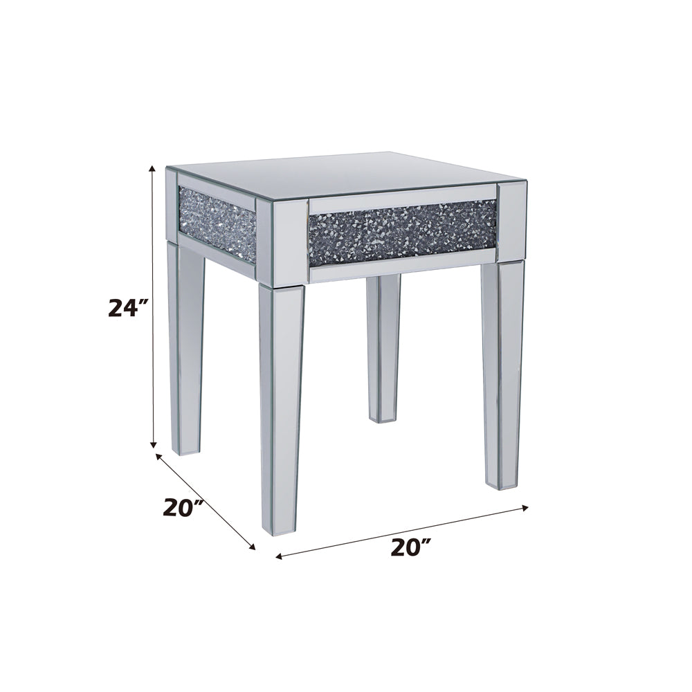 Noralie End Table Square (Top Band Plain) - Ornate Home