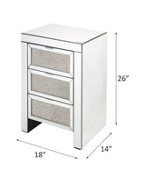 Noralie Faux Diamonds 3 Drawers Accent Table - Ornate Home