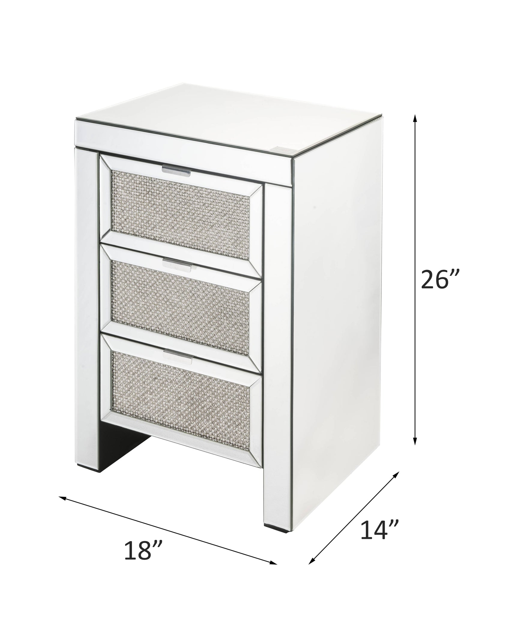 Noralie Faux Diamonds 3 Drawers Accent Table - Ornate Home