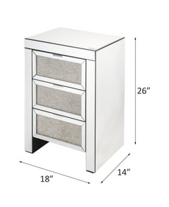 Noralie Faux Diamonds 3 Drawers Accent Table - Ornate Home
