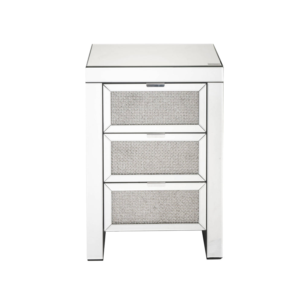 Noralie Faux Diamonds 3 Drawers Accent Table - Ornate Home