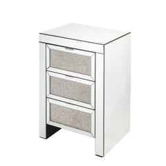 Noralie Faux Diamonds 3 Drawers Accent Table - Ornate Home