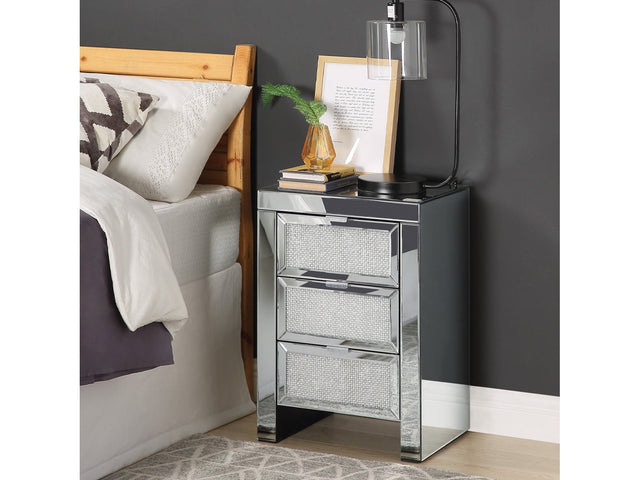 Noralie Faux Diamonds 3 Drawers Accent Table - Ornate Home