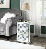 Noralie Faux Diamonds Checkered Mirrored Accent Table - Ornate Home