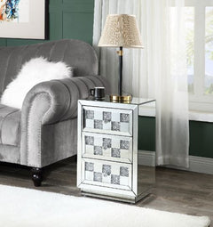 Noralie Faux Diamonds Checkered Mirrored Accent Table - Ornate Home
