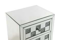 Noralie Faux Diamonds Checkered Mirrored Accent Table - Ornate Home
