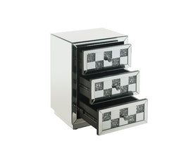 Noralie Faux Diamonds Checkered Mirrored Accent Table - Ornate Home
