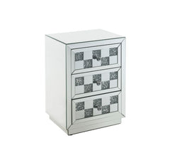 Noralie Faux Diamonds Checkered Mirrored Accent Table - Ornate Home