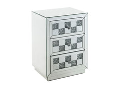 Noralie Faux Diamonds Checkered Mirrored Accent Table - Ornate Home