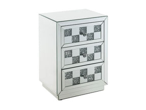 Noralie Faux Diamonds Checkered Mirrored Accent Table - Ornate Home