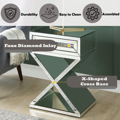 Noralie Faux Diamonds X-Base Accent Table - Ornate Home