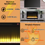 Noralie Full Side Panels Faux Diamonds TV Stand W/Fireplace - Ornate Home