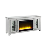 Noralie Full Side Panels Faux Diamonds TV Stand W/Fireplace - Ornate Home