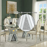 Noralie Glam Dining Table Hourglass Shape Double Base hexagon - Ornate Home